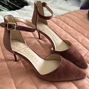 Brand new pink velvet heels